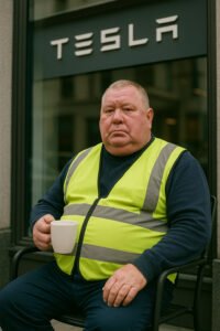 strejkvakt på Tesla