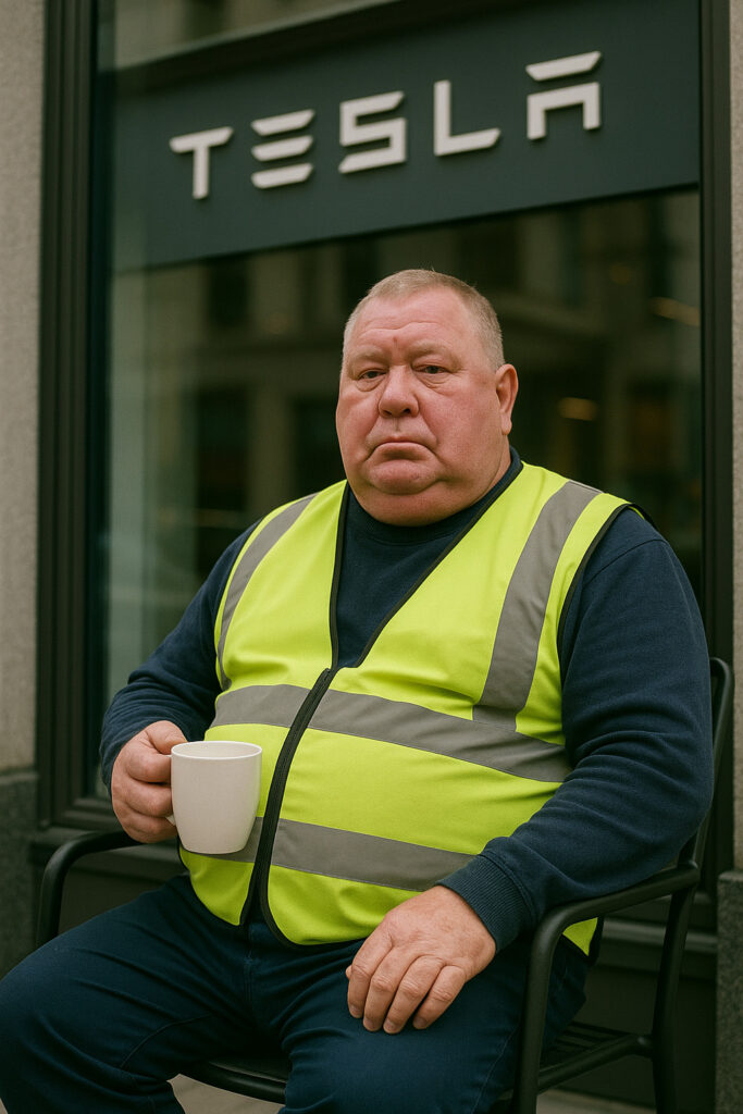 strejkvakt på Tesla